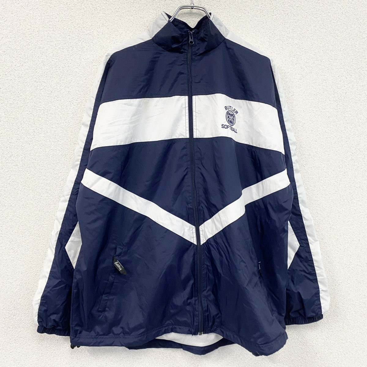 80s～　Eastbay　フルジップナイロンジャケット　ヴィンテージ　紺　ネイビー　Lサイズ　古着