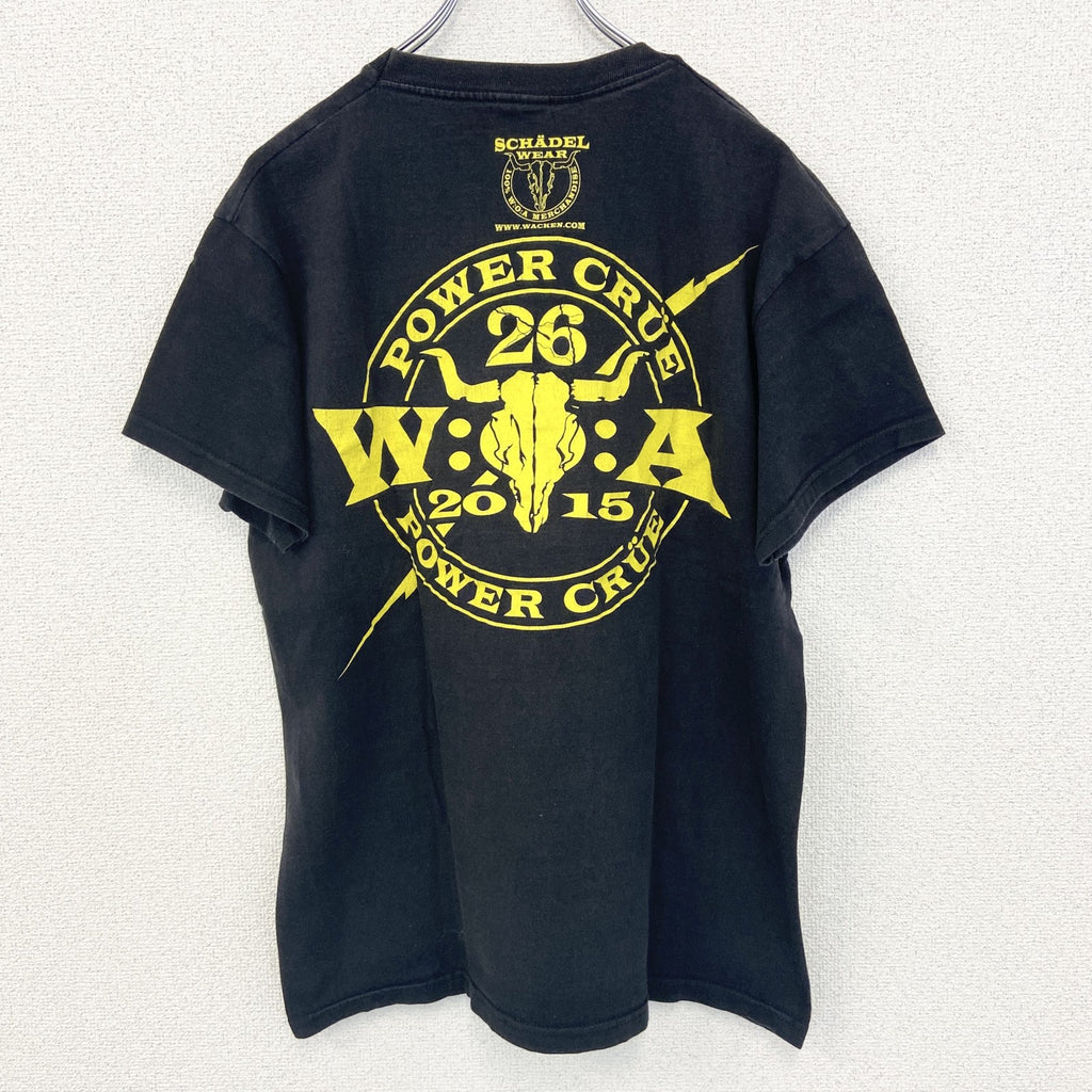 FRUIT OF THE LOOM　半袖プリントミュージックTシャツ　Wacken Open Air　デカロゴ　黒　ブラック　Lサイズ　古着