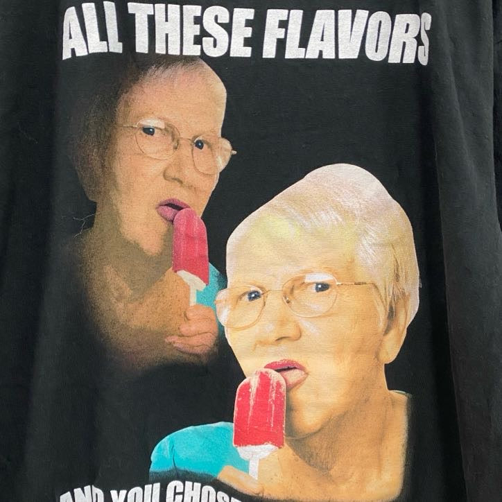 Walnut&39th　半袖プリントTシャツ　人物T　おばあちゃんT　黒　ブラック　Lサイズ　古着