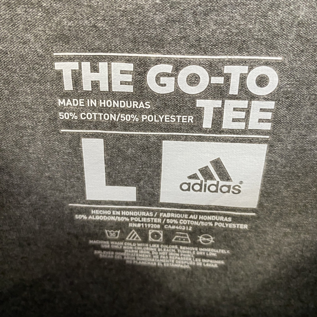 adidas　アディダス　半袖クルーネックプリントTシャツ　SO FRESH＆SO CLEAR　グレー　灰色　Lサイズ　古着