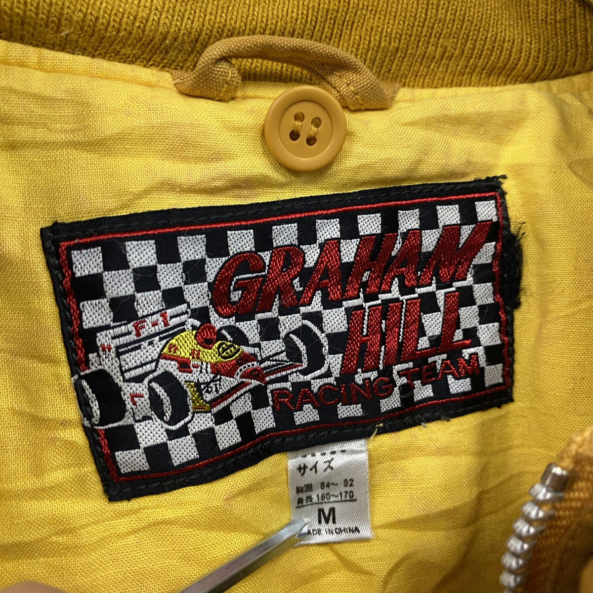 GRAHAM HILL　レーシングジャケット　中綿ジャケット　黄色　イエロー　Mサイズ ダウン ダウンアウター メンズ 古着