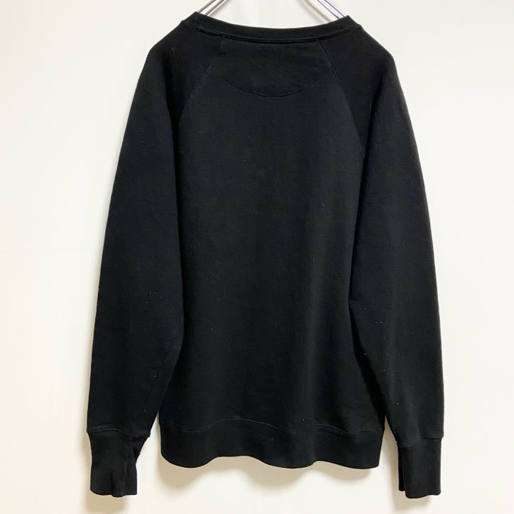 Champion　チャンピオン　スウェット/トレーナー　ラグランスリーブ　前V　刺繍ロゴ　ワンポイント　現行　黒　ブラック　Lサイズ　古着