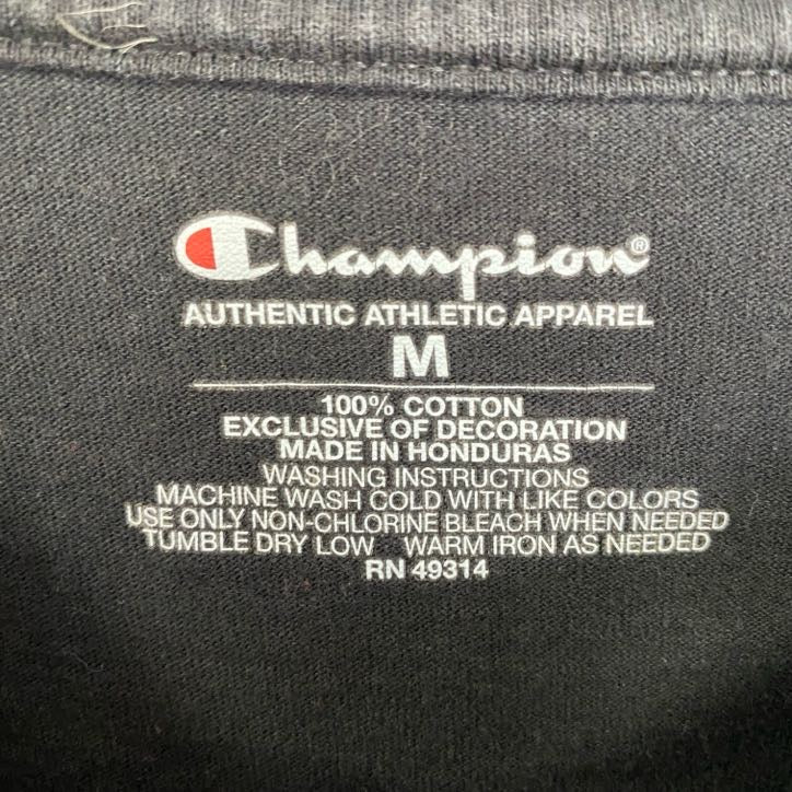 Champion　チャンピオン　半袖クルーネックプリントTシャツ　BLACK＆GOLD　バスケ　黒　ブラック　Mサイズ　古着