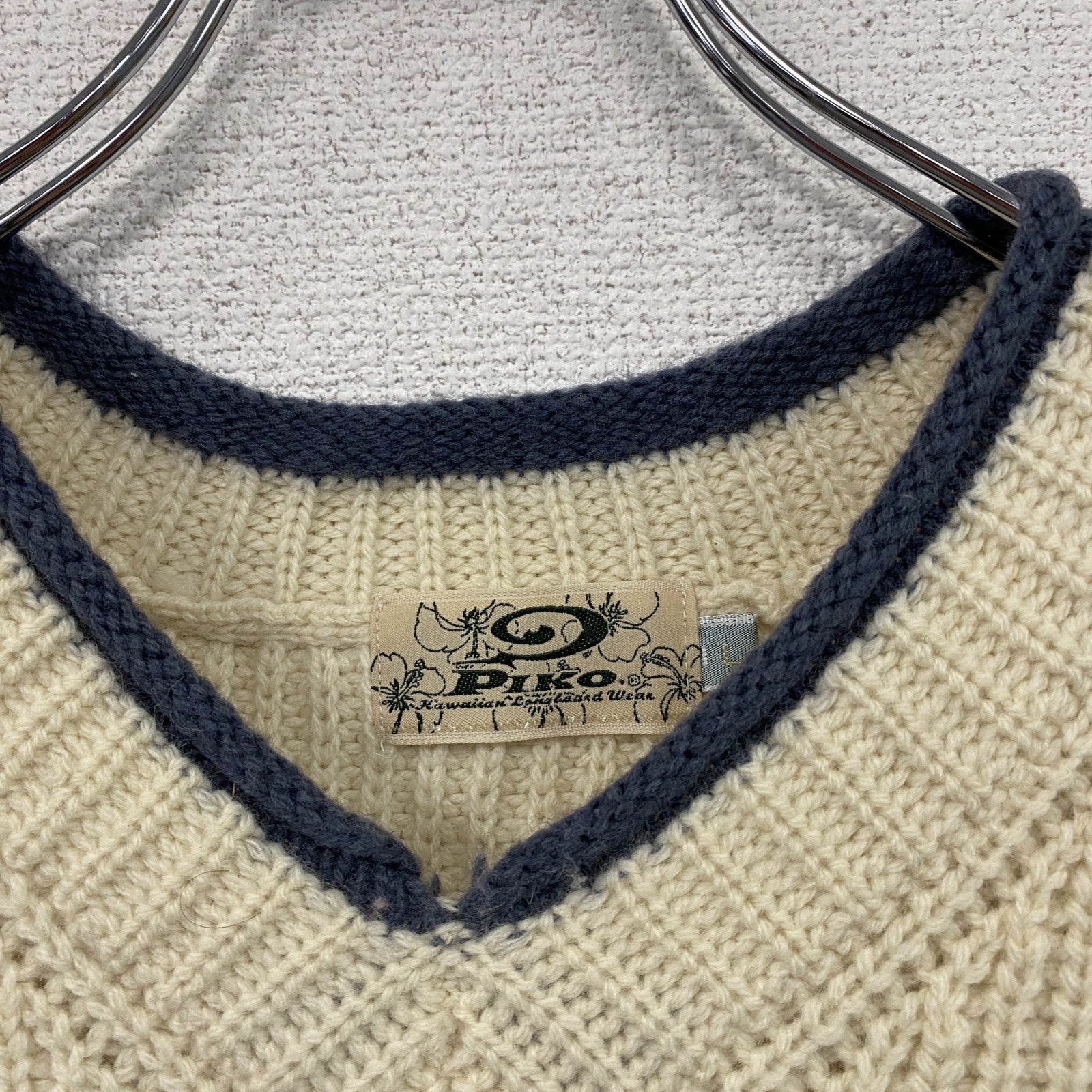 00s～　PIKO　ピコ　ウールニットベスト　ヴィンテージ　ベージュ　Lサイズ　古着