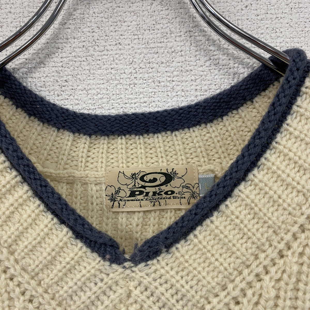 00s～　PIKO　ピコ　ウールニットベスト　ヴィンテージ　ベージュ　Lサイズ　古着