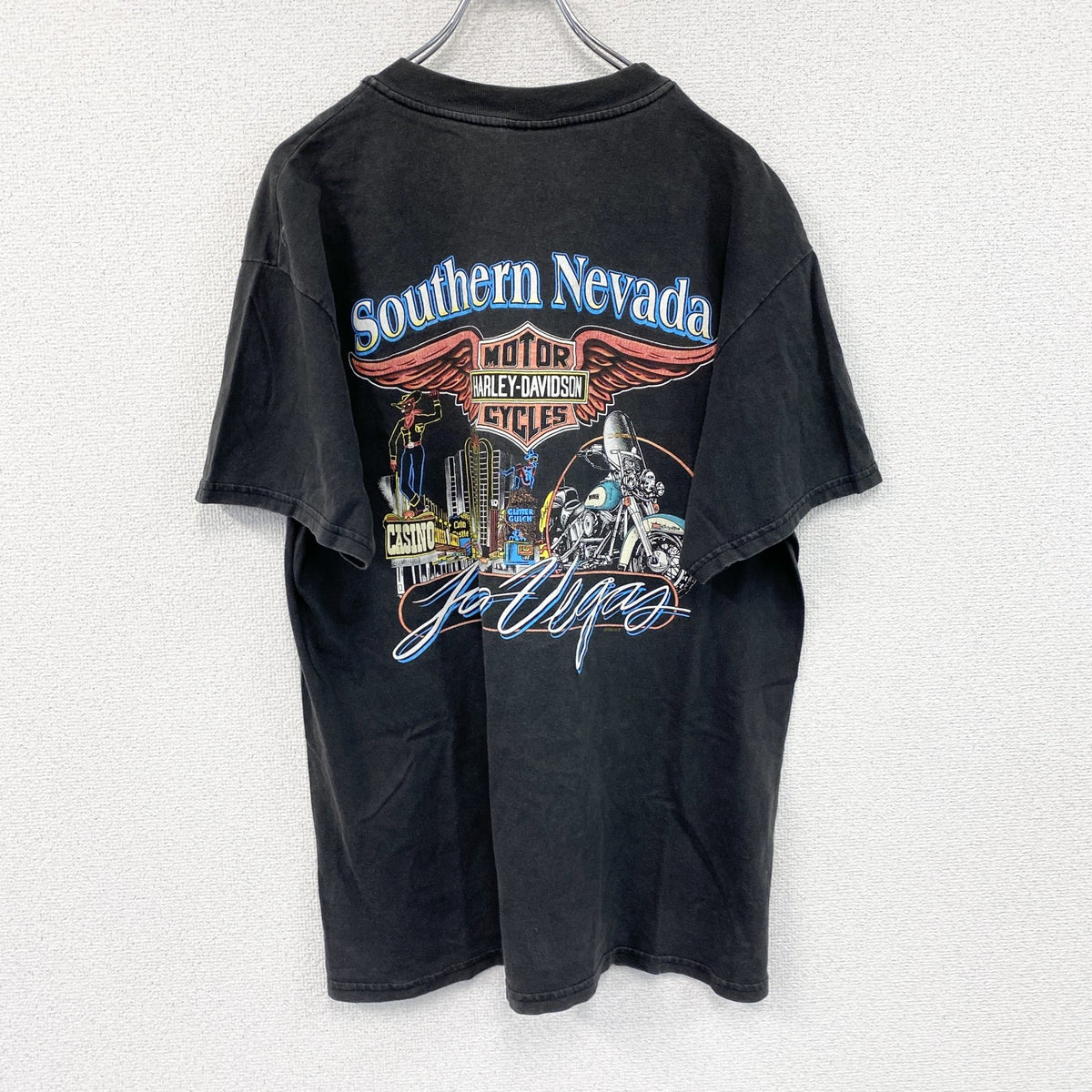 HARLEY DAVIDSON　ハーレーダビッドソン　半袖プリントTシャツ　黒　ブラック　Lサイズ　古着