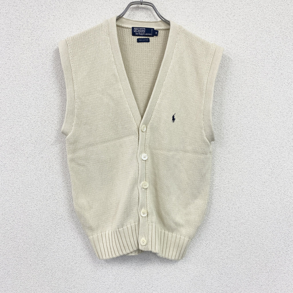 Polo by Ralph Lauren　ラルフローレン　コットンニットベスト　アイボリー　Mサイズ　古着