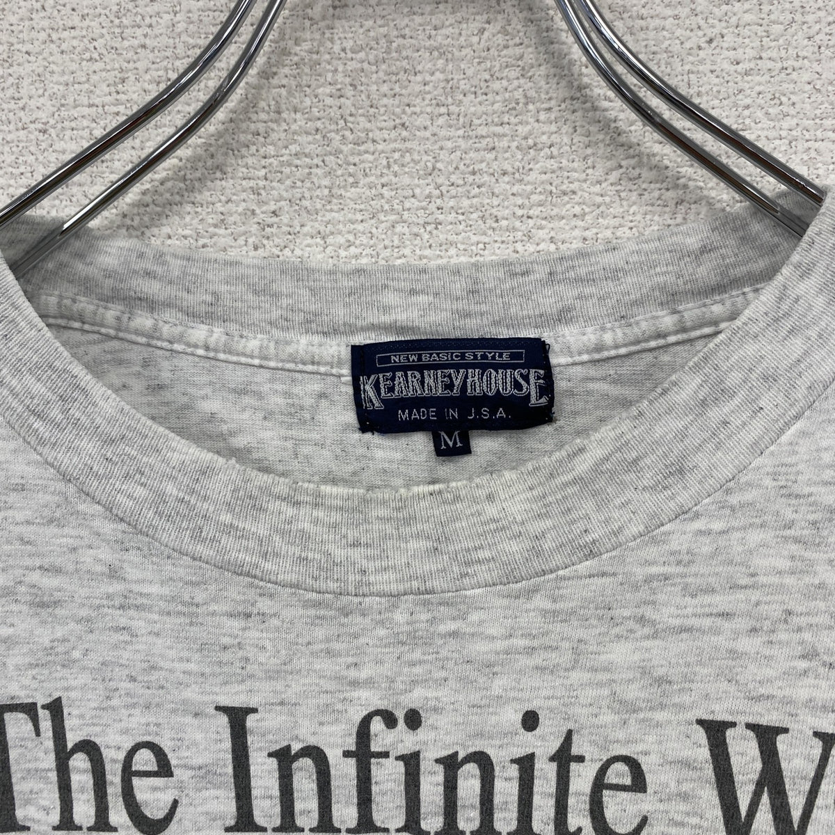 ～90s　KEARNEY HOUSE　Christian Riese Lassen　半袖アニマルTシャツ　霜降りグレー　Mサイズ　　ヴィンテージ　古着