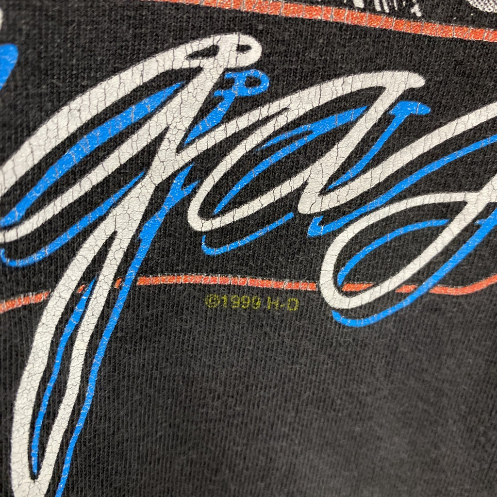 HARLEY DAVIDSON　ハーレーダビッドソン　半袖プリントTシャツ　黒　ブラック　Lサイズ　古着