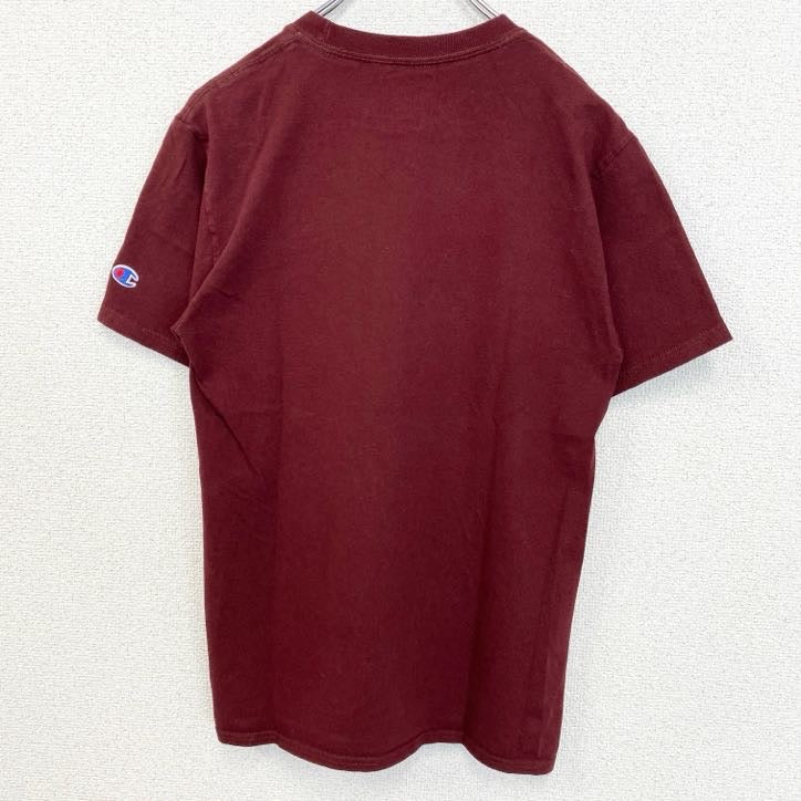 Champion　チャンピオン　半袖カレッジプリントTシャツ　フェアモントステート大学　ワインレッド　Sサイズ　古着