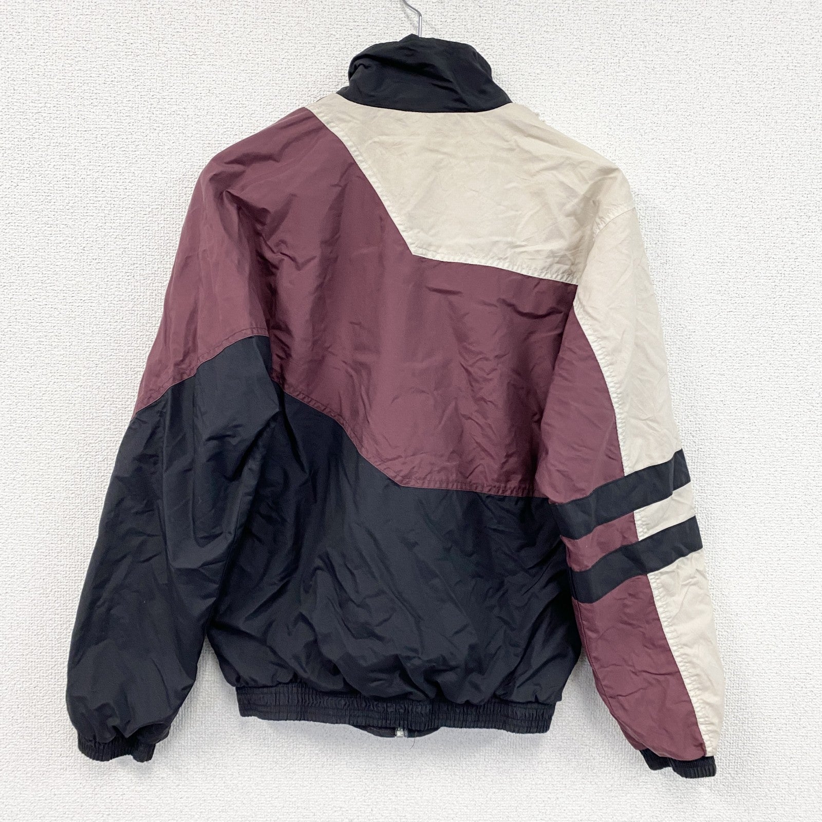90s　Holloway　フルジップナイロンジャケット　ヴィンテージ　朱色　ボルドー　XSサイズ　古着
