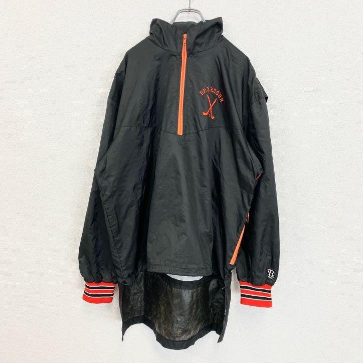 BOATHOUSE　長袖ハーフジップ刺繍ナイロンジャケット　FIELDHOCKEY　ビッグシルエット　XLサイズ　古着
