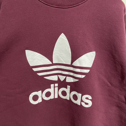 古着 used　adidas アディダス　長袖プリントスウェット　トレーナー　ロゴプリント　クルーネック　秋冬服　Mサイズ