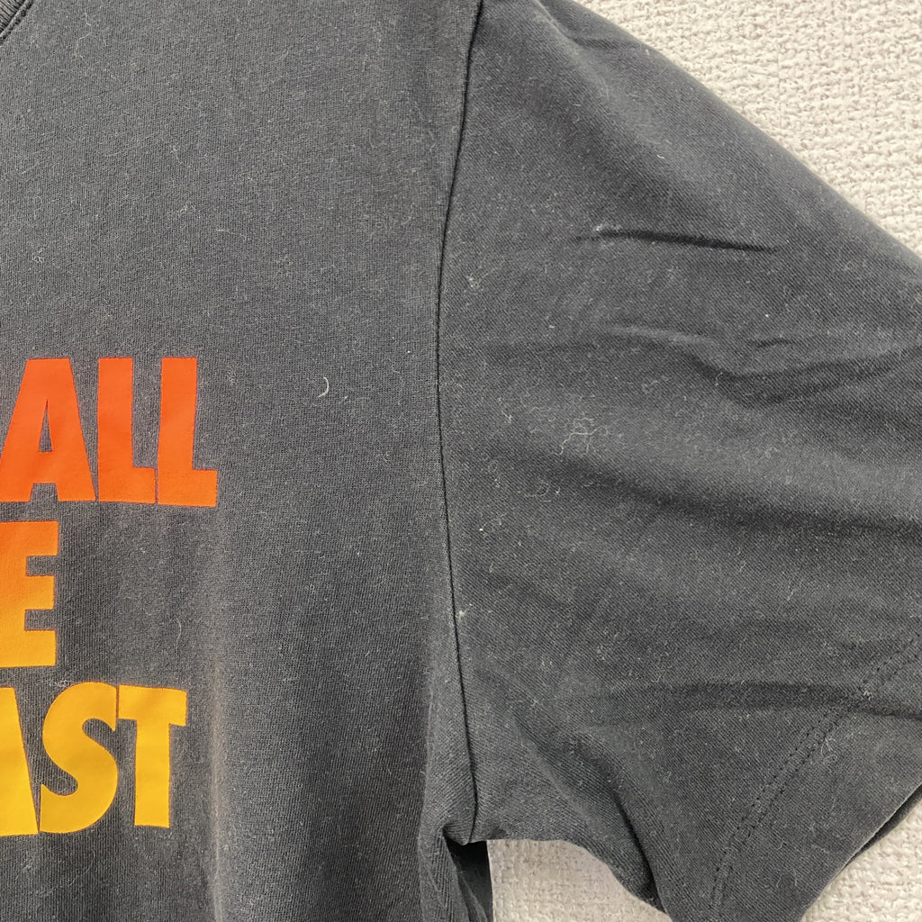 NIKE　ナイキ　DRI-FIT　半袖プリントメッセージTシャツ　スウッシュロゴ　4連プリント　黒　ブラック　Mサイズ　古着