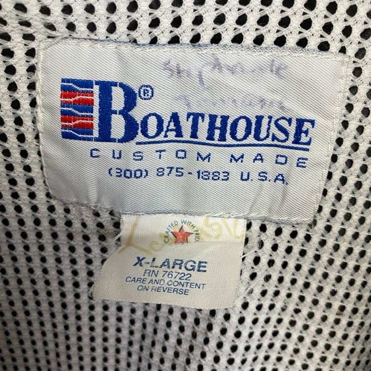 BOATHOUSE　長袖ハーフジップ刺繍ナイロンジャケット　FIELDHOCKEY　ビッグシルエット　XLサイズ　古着