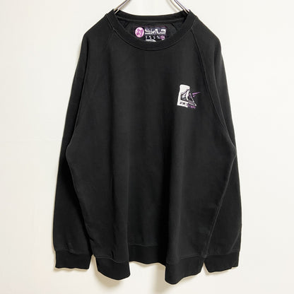 古着 used　QUIKSILVER クイックシルバー　長袖プリントスウェット　トレーナー　黒　秋冬服　XLサイズ