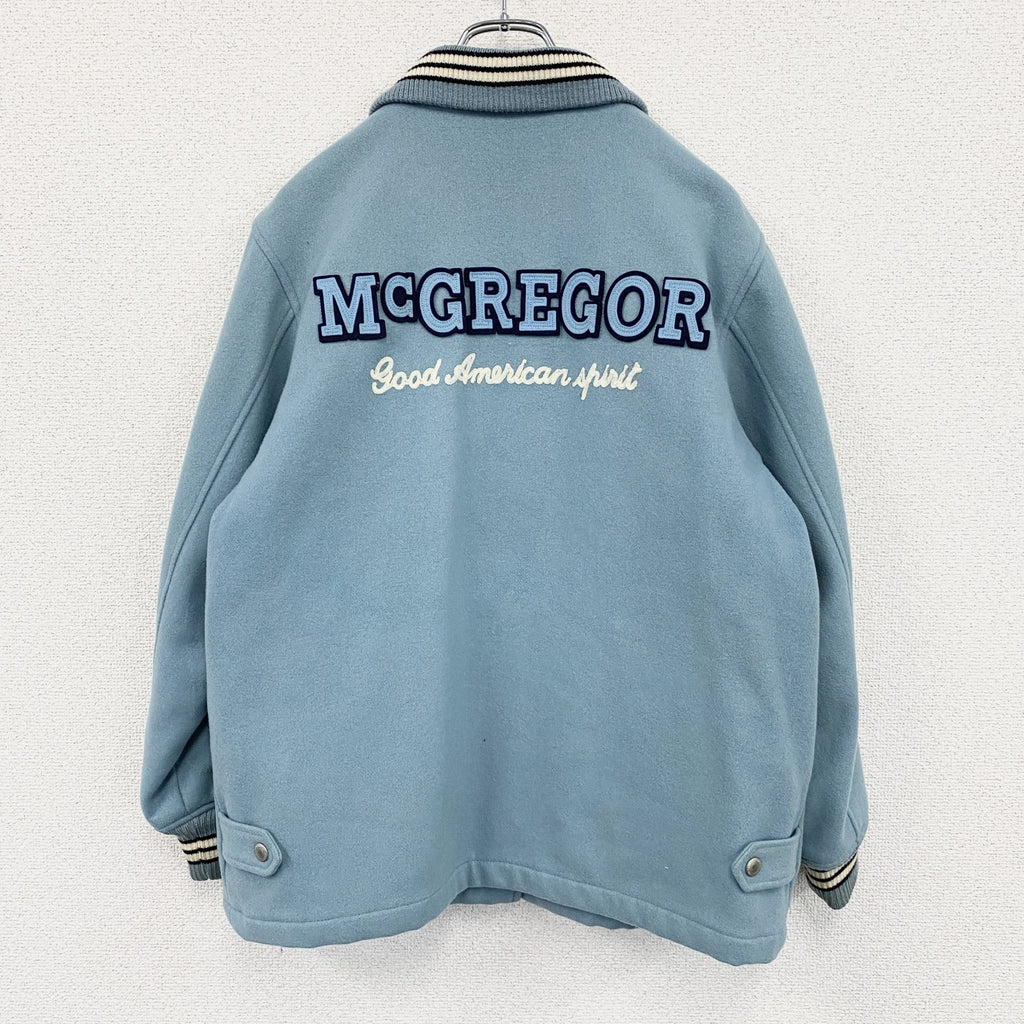 McGREGOR　マックレガー　スタジャン/スタジアムジャケット　ワッペン　中綿入り　水色　ライトブルー　Mサイズ　古着