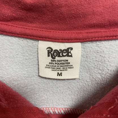 古着 used　ROYeE　長袖ハーフジップスウェット　トレーナー　ピンク　ツートーン　ハイネック　秋冬服　Mサイズ