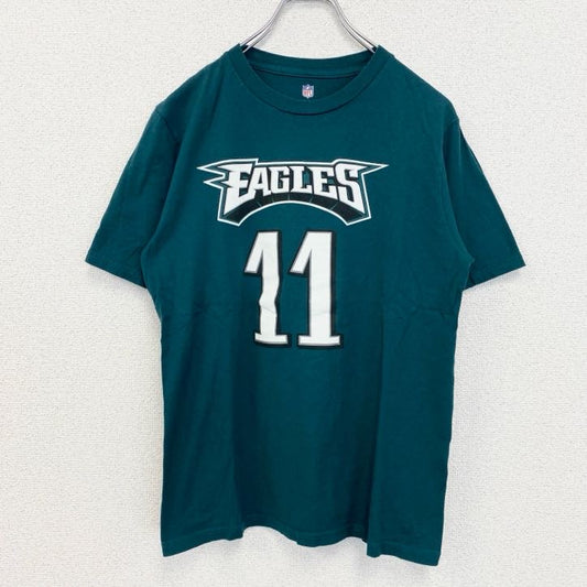 古着 used　NFL　半袖クルーネックプリントTシャツ　EAGLES　イーグルス　背番号　メキシコ製　緑　グリーン　XLサイズ