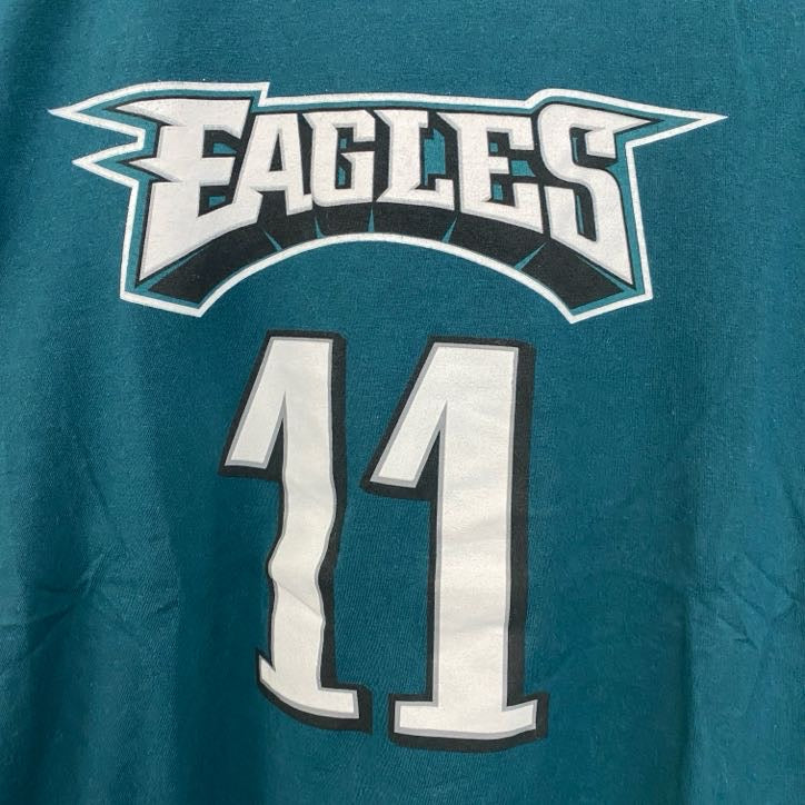 NFL　半袖クルーネックプリントTシャツ　EAGLES　イーグルス　背番号　メキシコ製　緑　グリーン　XLサイズ　古着