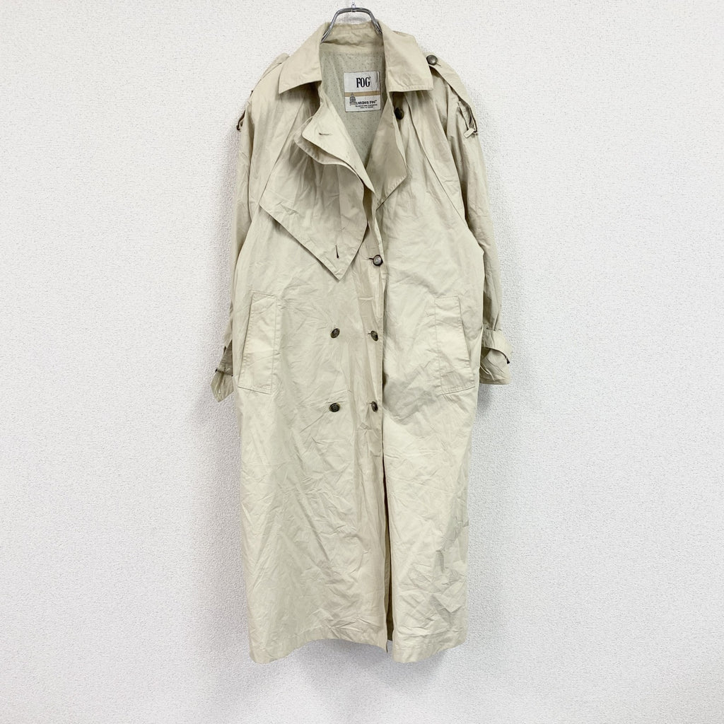 LONDON FOG　ロンドンフォグ　ダブルトレンチコート　水玉　ベージュ　8サイズ　古着