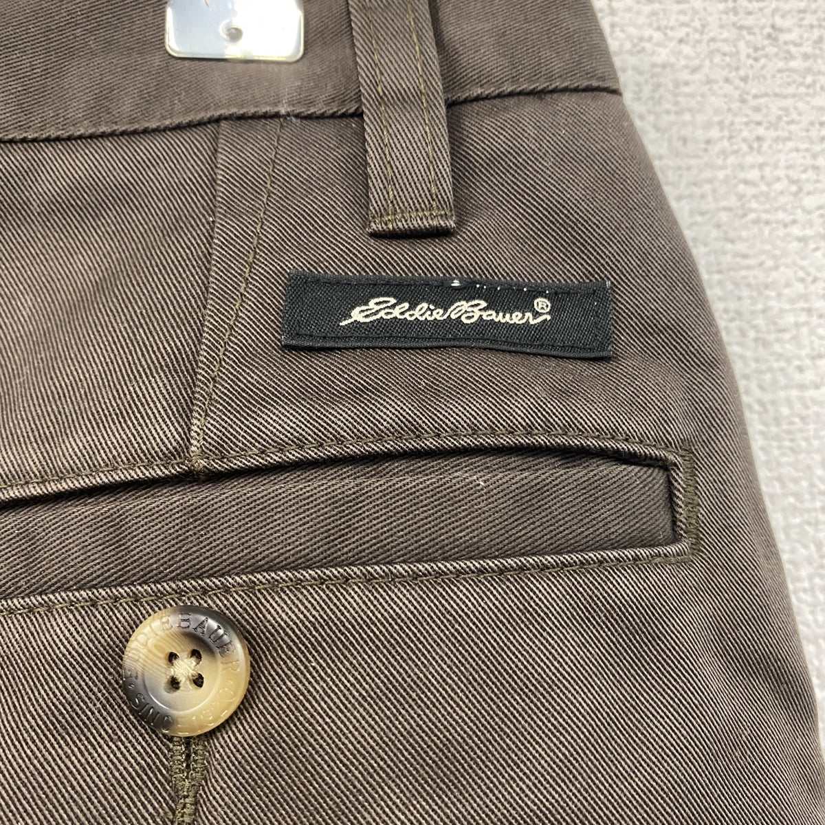 Eddie Bauer　エディーバウアー　チノパンツ　ジップフライ　茶色　ブラウン　30サイズ メンズ コットン 古着
