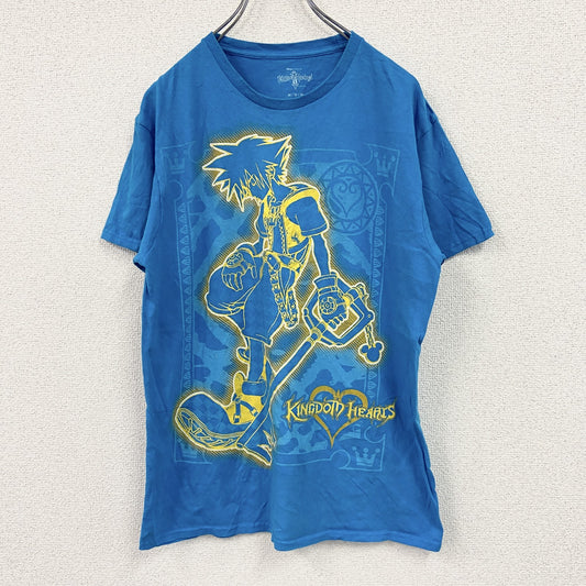 Kingdom Harts　キングダムハーツ　Disney　ディズニー　半袖プリントTシャツ　アニメT　青　ブルー　Mサイズ