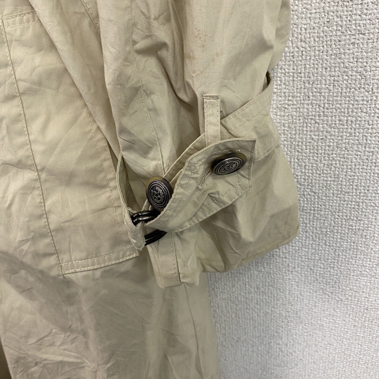 LONDON FOG　ロンドンフォグ　ダブルトレンチコート　水玉　ベージュ　8サイズ　古着