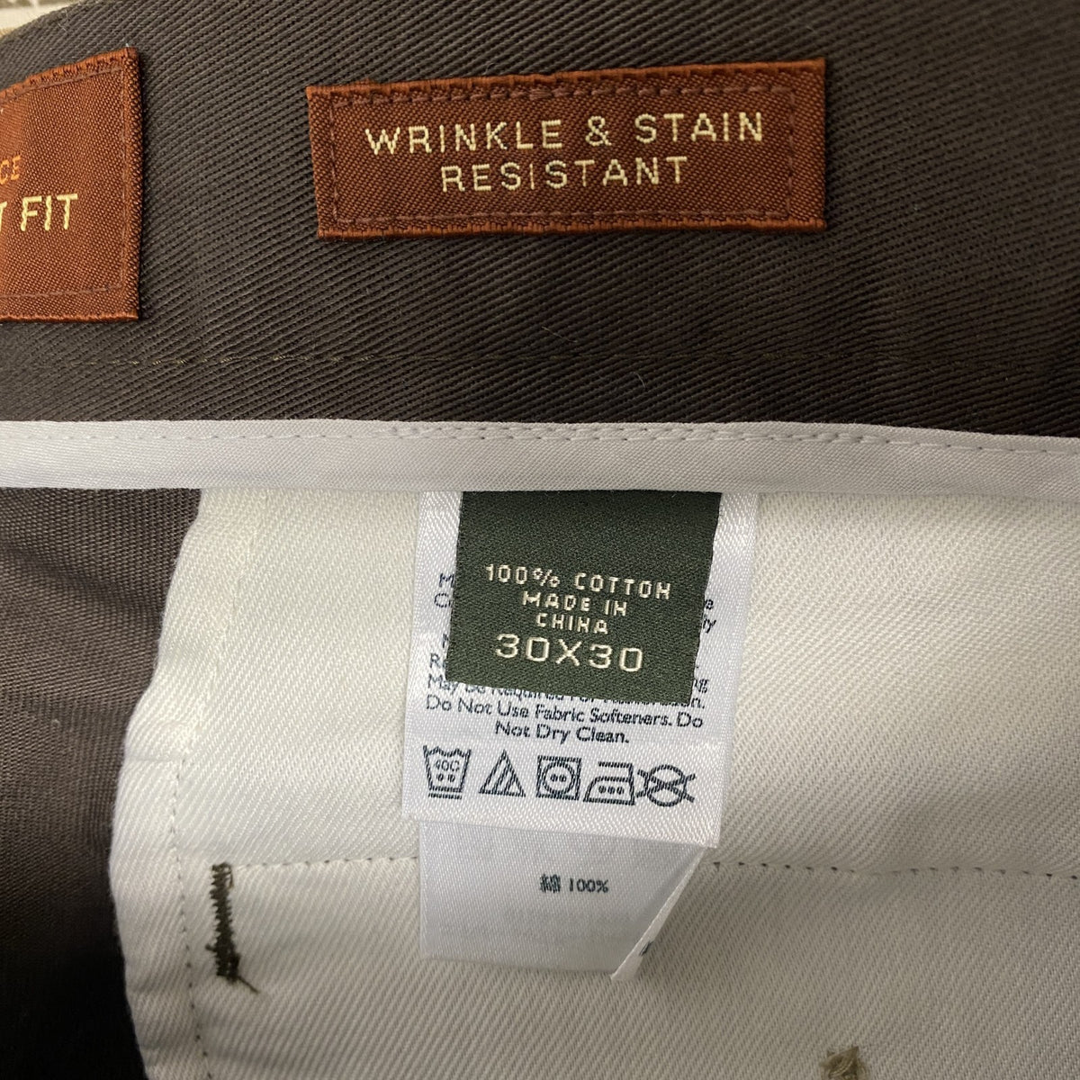 Eddie Bauer　エディーバウアー　チノパンツ　ジップフライ　茶色　ブラウン　30サイズ メンズ コットン 古着