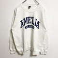 GILDAN ギルダン　AMELIA　長袖プリントスウェット　トレーナー　白　ホワイト　クルーネック　レトロ　Mサイズ　古着