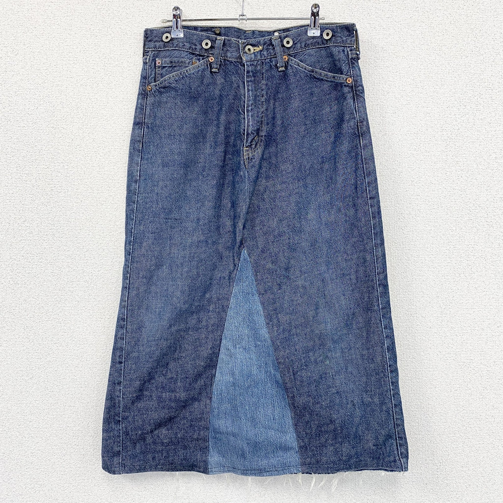 Levi's　リーバイス　リメイクデニムスカート　ジップフライ　インディゴ　30サイズ　古着