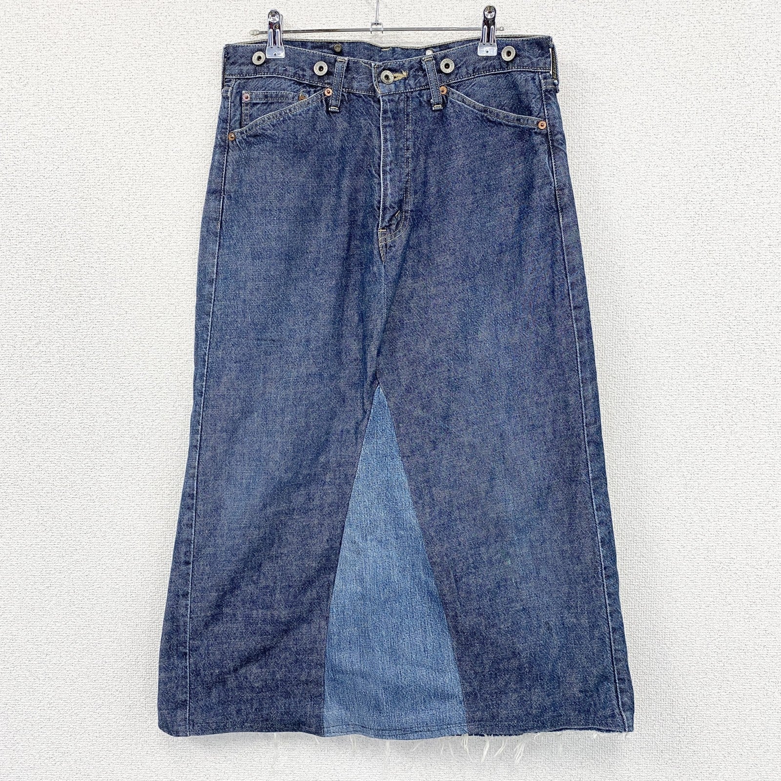 Levi's　リーバイス　リメイクデニムスカート　ジップフライ　インディゴ　30サイズ　古着