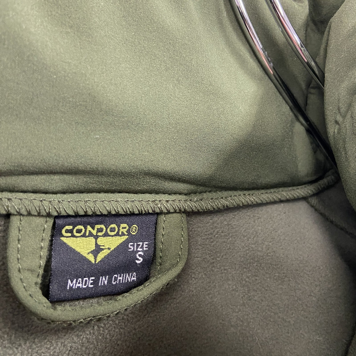 CONDOR　コンドル　ソフトシェルジャケット　フリースジャケット　フード付き　カーキ　Sサイズ　古着