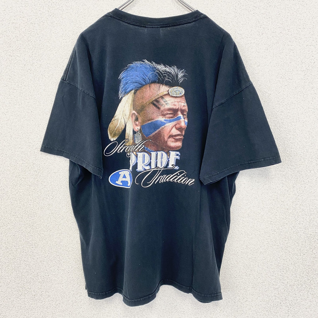 GILDAN ギルダン　半袖プリントTシャツ　ビッグT　カジュアルデザイン　クルーネック　黒　ブラック　レトロ　XLサイズ　古着