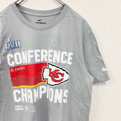 古着 used　NIKE　ナイキ　半袖プリントTシャツ　NFL　アメフト　チーム　カンザスティー チーフス　 グレー　Sサイズ