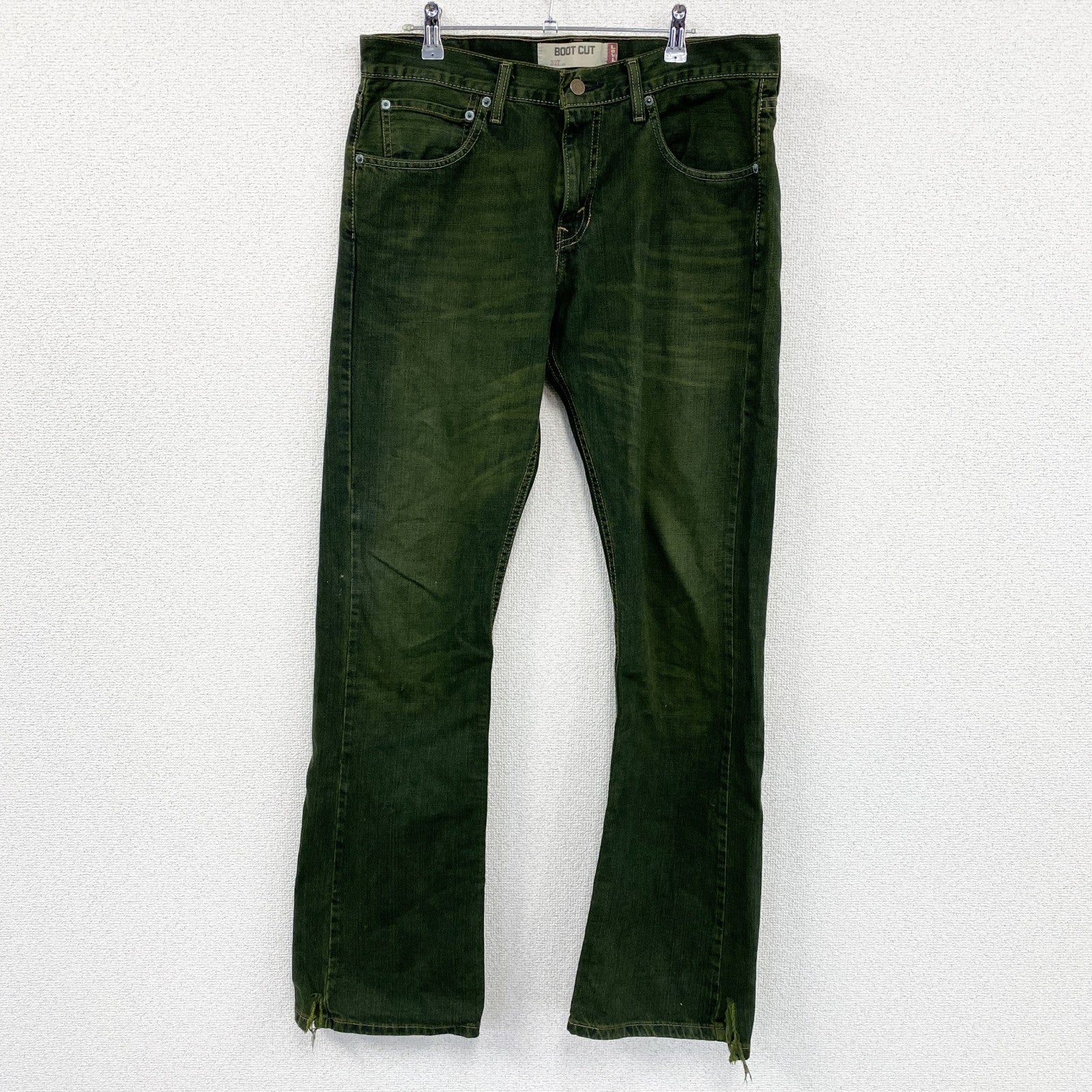 Levi's　リーバイス　527　デニムパンツ/ジーンズ　ジップフライ　縦落ち　緑　グリーン　W34サイズ　古着