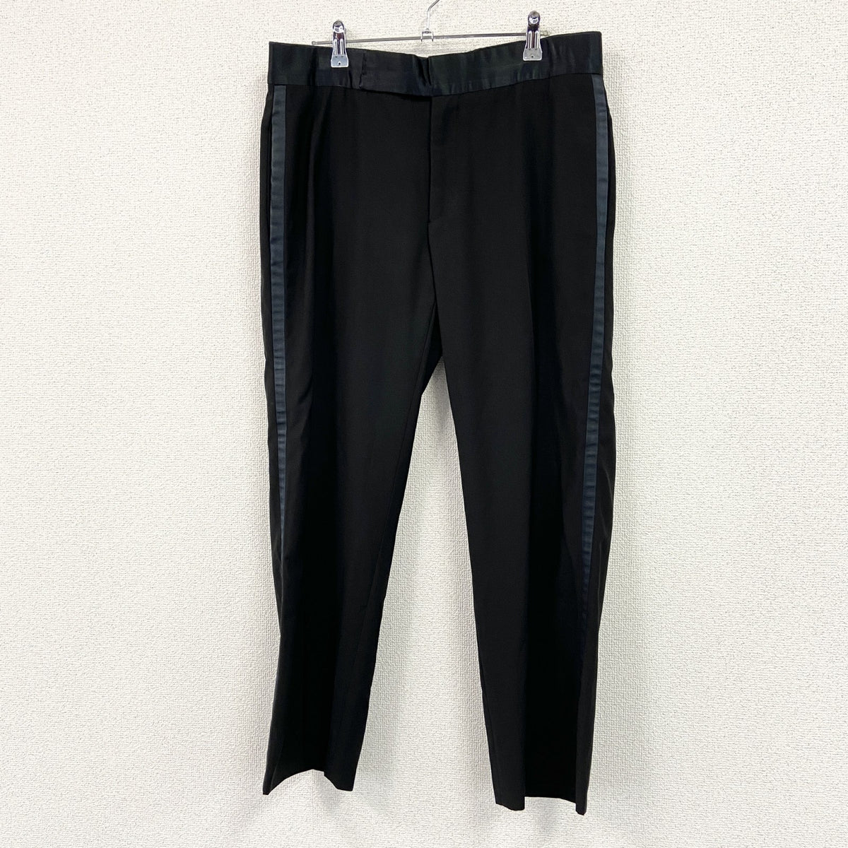 GIORGIO ARMANI　ジョルジオアルマーニ　タキシードパンツ　サイドライン　黒　ブラック　古着