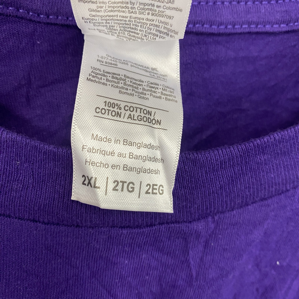 GILDAN　ギルダン　半袖プリントTシャツ　紫　パープル　2XLサイズ　古着