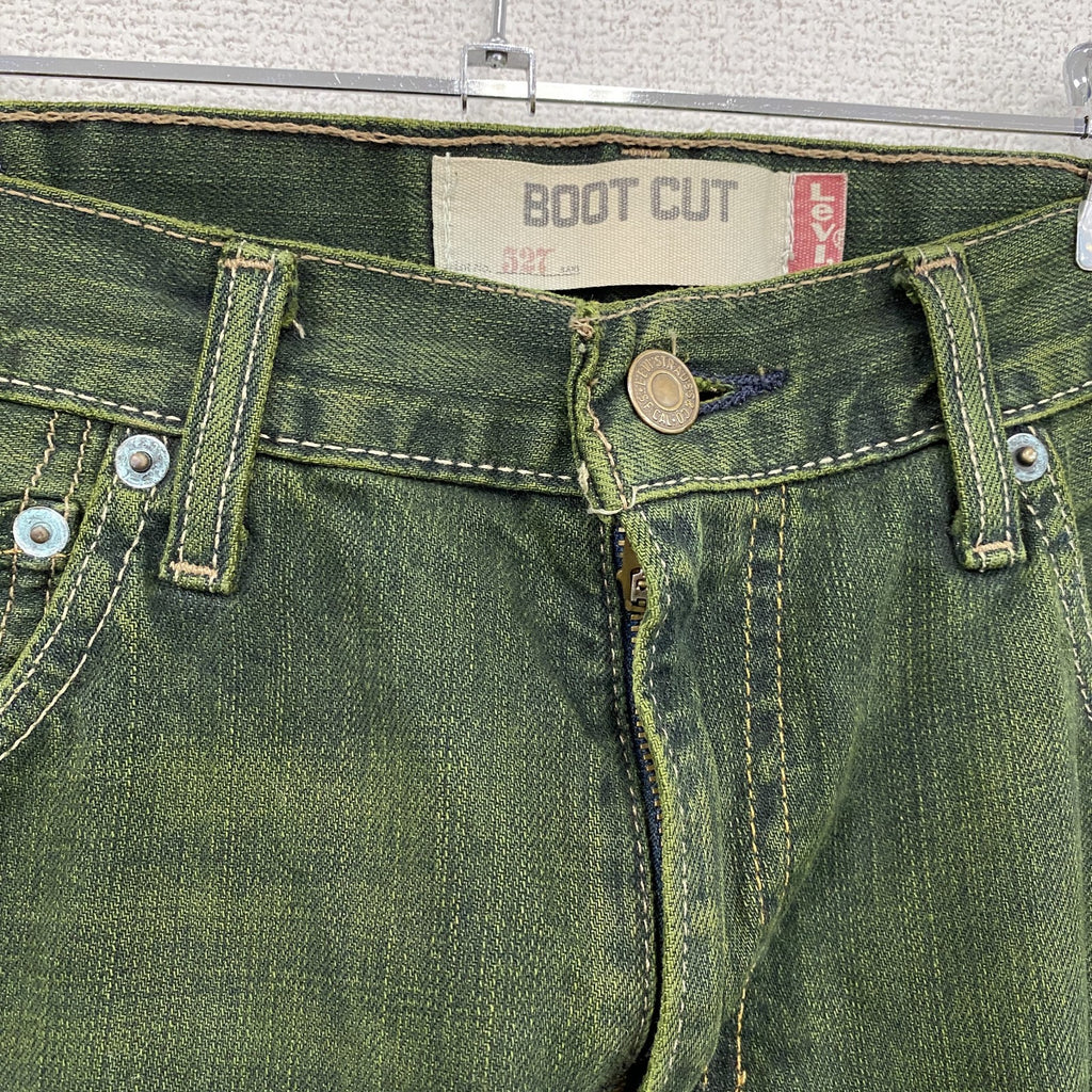 Levi's　リーバイス　527　デニムパンツ/ジーンズ　ジップフライ　縦落ち　緑　グリーン　W34サイズ　古着