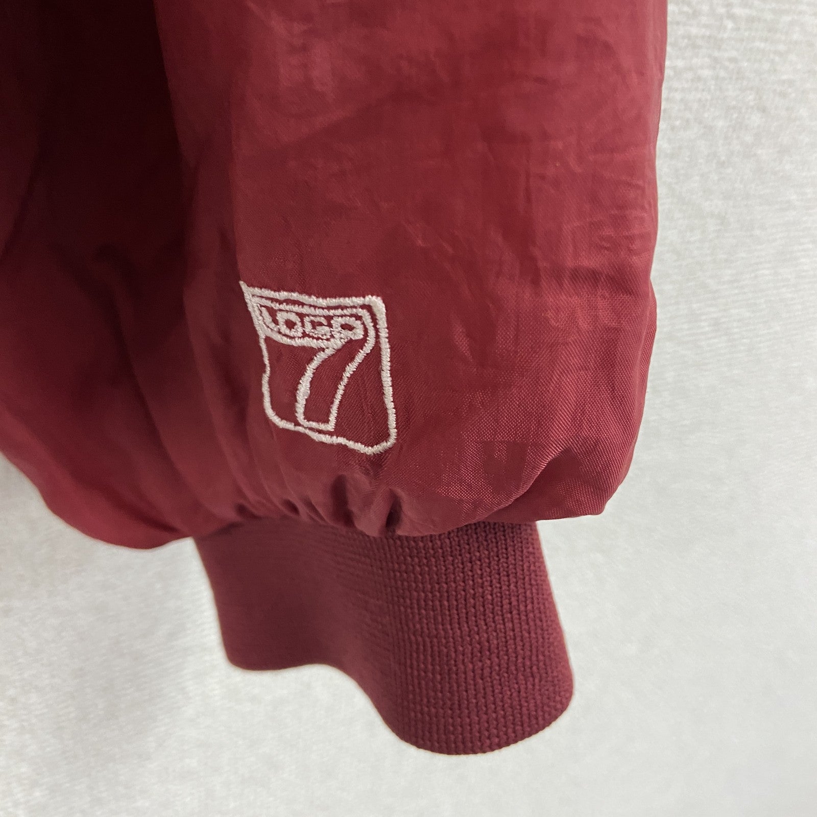 90s　LOGO7　49ERS　プルオーバーナイロンジャケット　ヴィンテージ　赤　レッド　XLサイズ　古着