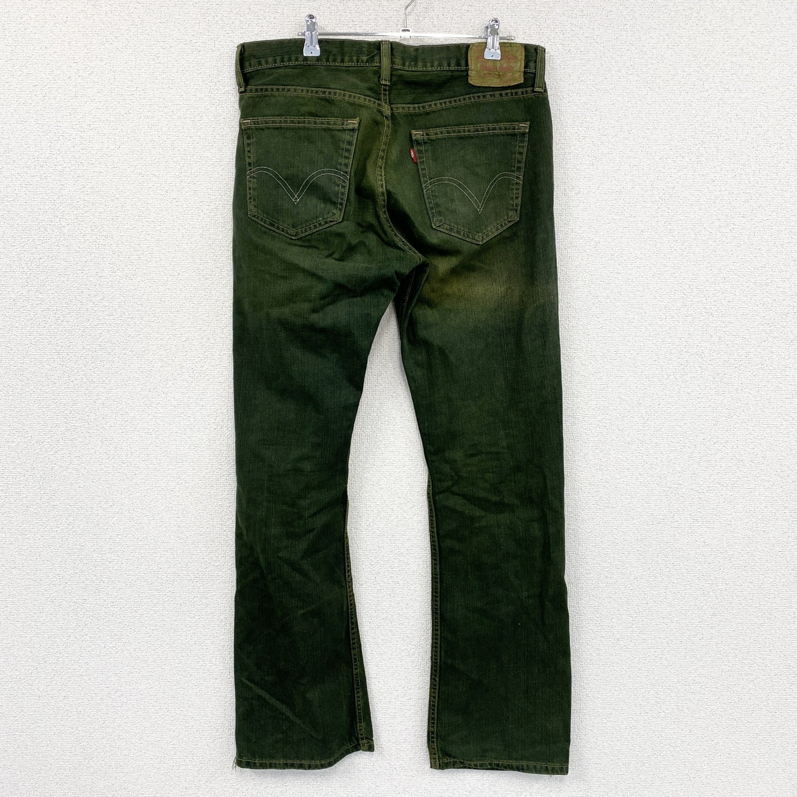 Levi's　リーバイス　527　デニムパンツ/ジーンズ　ジップフライ　縦落ち　緑　グリーン　W34サイズ　古着