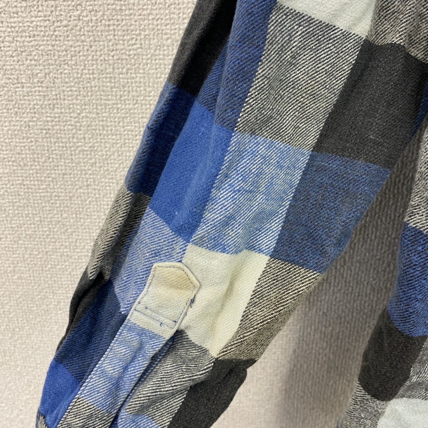 ～00s　7UP　セブンアップ　長袖ネルシャツ　ボタンダウンシャツ　ブロックチェック　ヴィンテージ　青　ブルー　Lサイズ