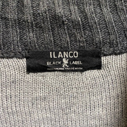 古着 used　ILANCO　長袖フルジップノルディック柄ニット　セーター　トナカイ　グレー　レトロ　秋冬服　Lサイズ