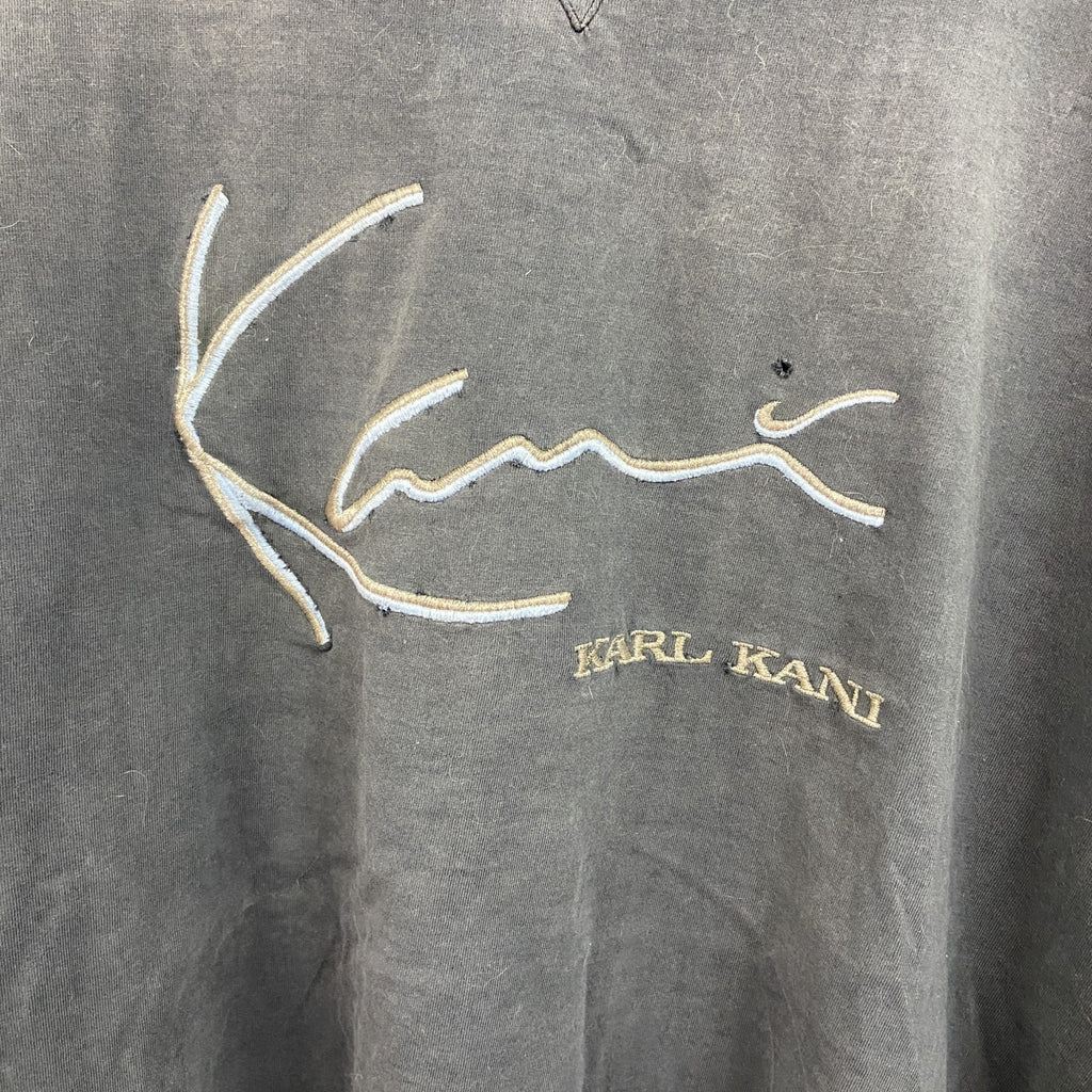 古着 used　90s～　KANI JEANS　カナイ　半袖刺繍デザインTシャツ　黒　ヴィンテージラック　XXXLサイズ