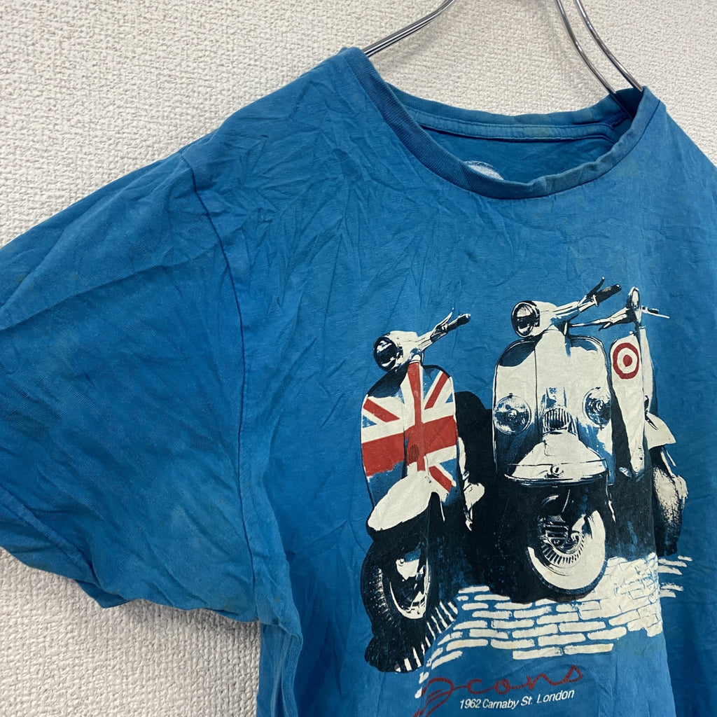 XDYE TEES　半袖プリントTシャツ　水色　ライトブルー　Mサイズ　古着