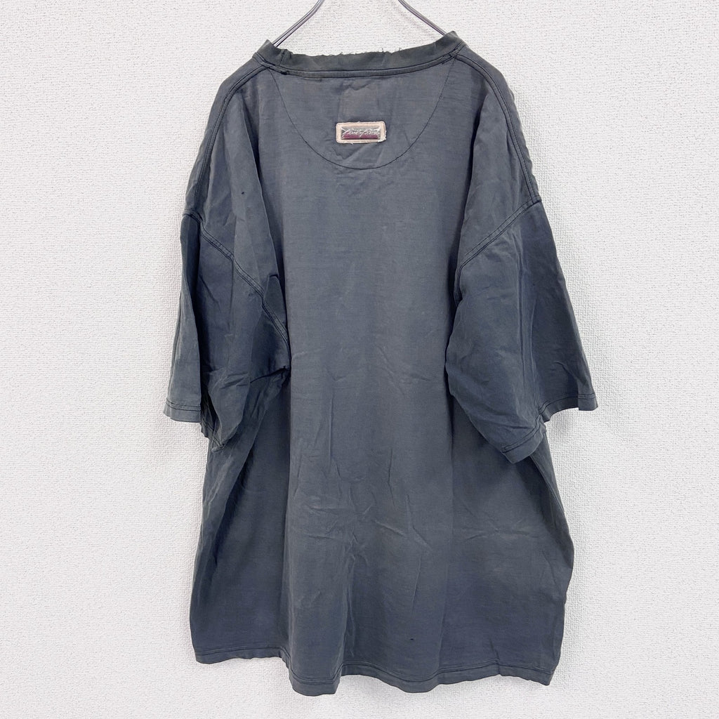 古着 used　90s～　KANI JEANS　カナイ　半袖刺繍デザインTシャツ　黒　ヴィンテージラック　XXXLサイズ