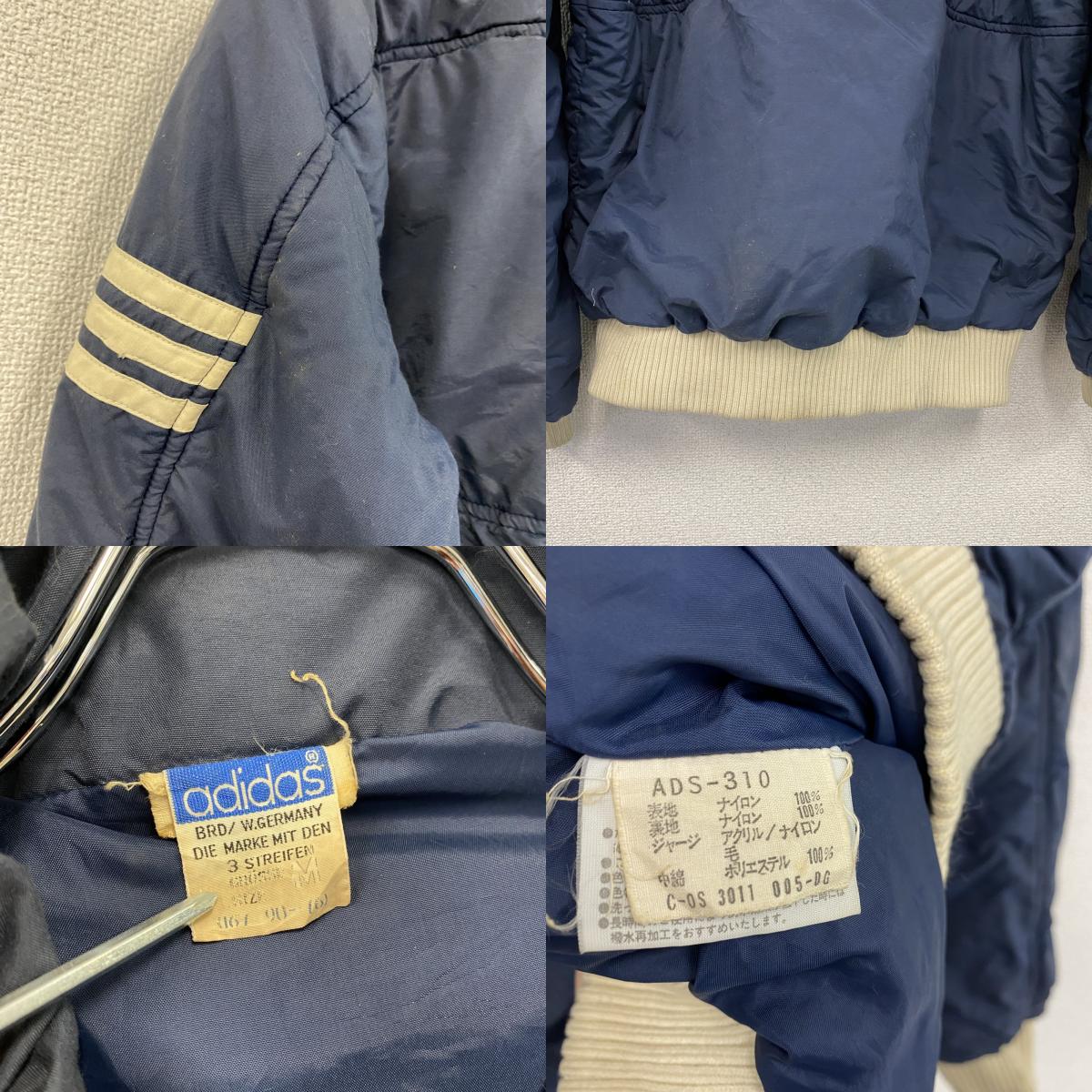 adidas　アディダス　中綿ジャケット　紺　ネイビー　Mサイズ ダウン ダウンアウター メンズ 古着