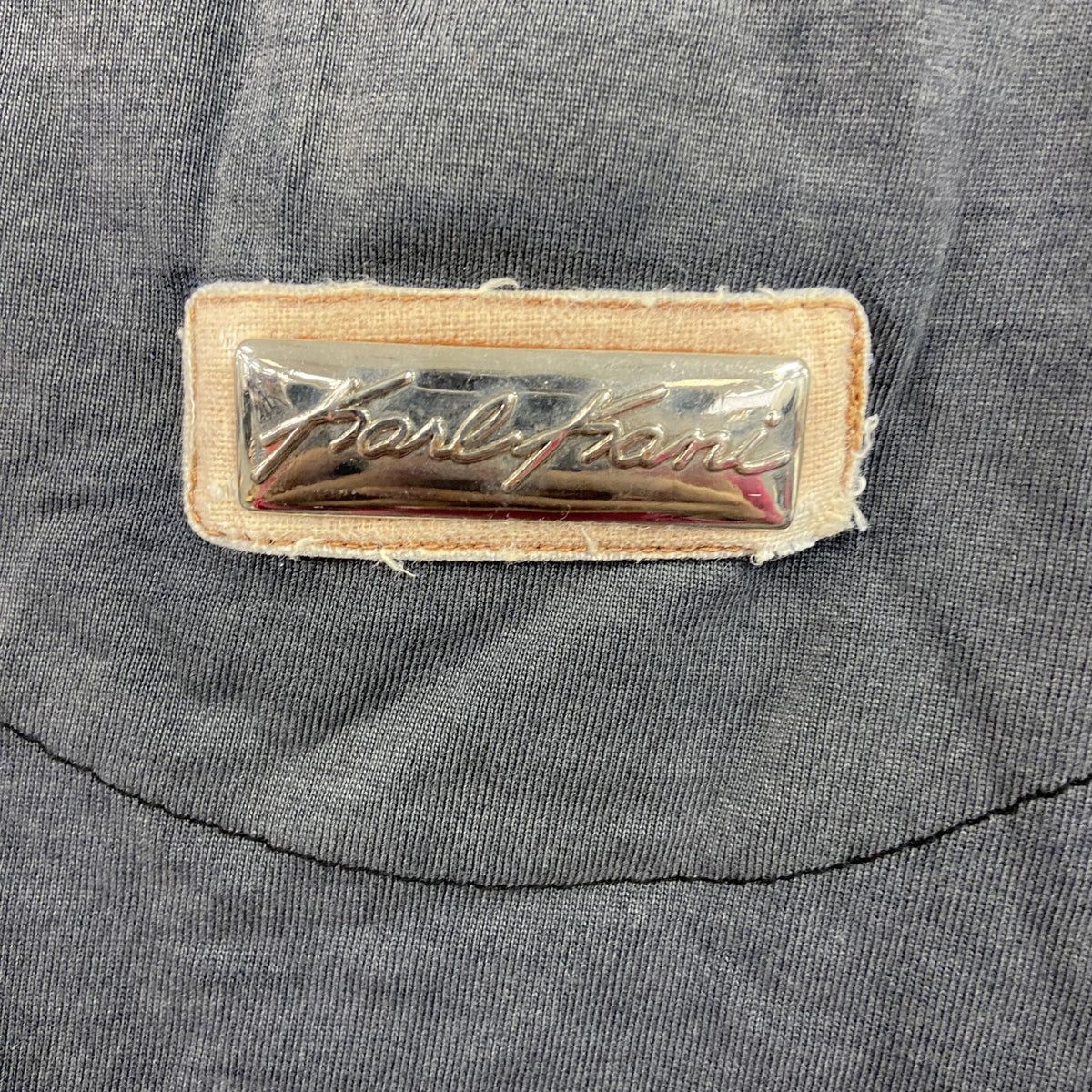 古着 used　90s～　KANI JEANS　カナイ　半袖刺繍デザインTシャツ　黒　ヴィンテージラック　XXXLサイズ