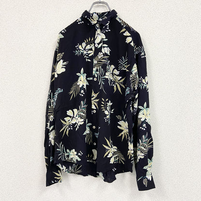 CARDCHE　長袖総柄デザインシャツ　黒　ブラック　Lサイズ