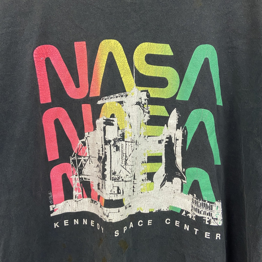 古着 used　90s　anvil　アンヴィル　プリントTシャツ　シングルステッチ　NASA　黒　ブラック　Lサイズ